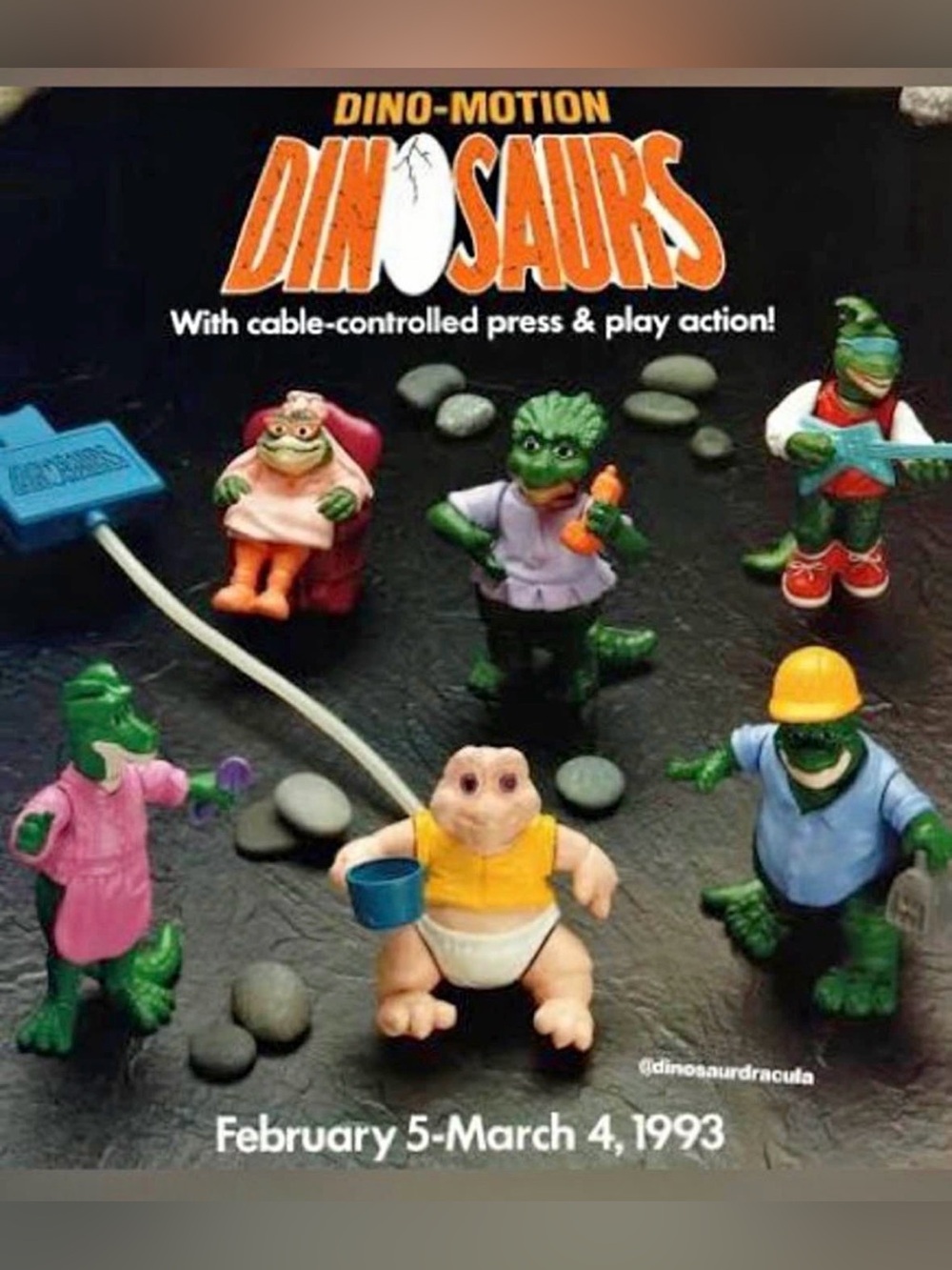 Sealed McDonald's 1992 Happy Meal Toys Dinosaurs Dino-Motion Complete Set of 6